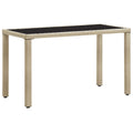 Gartentisch Beige 123x60x74 cm Poly Rattan