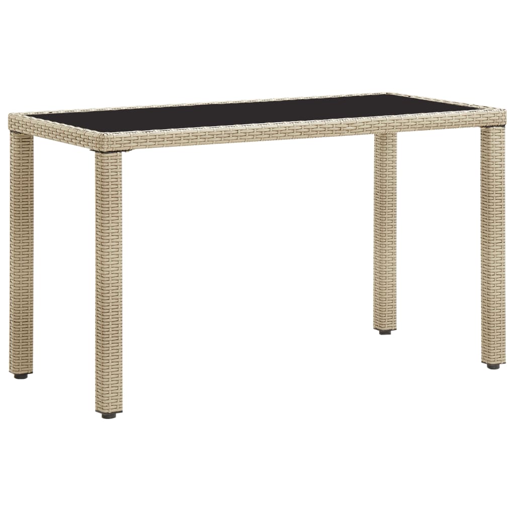 Gartentisch Beige 123x60x74 cm Poly Rattan