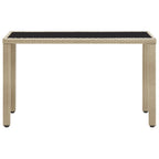 Gartentisch Beige 123x60x74 cm Poly Rattan