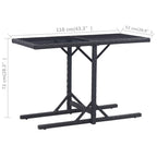 Gartentisch Schwarz 110×53×72 cm Glas und Poly Rattan