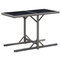 Gartentisch Anthrazit 110x53x72 cm Glas und Poly Rattan