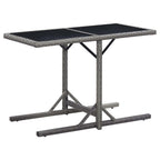 Gartentisch Anthrazit 110x53x72 cm Glas und Poly Rattan