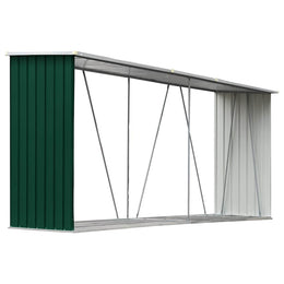 vidaXL Brennholzlager Verzinkter Stahl 330x84x152 cm Grün
