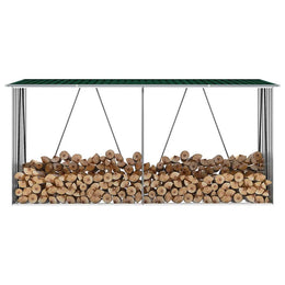 vidaXL Brennholzlager Verzinkter Stahl 330x84x152 cm Grün