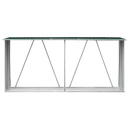 vidaXL Brennholzlager Verzinkter Stahl 330x84x152 cm Grün