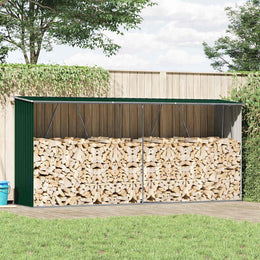 vidaXL Brennholzlager Verzinkter Stahl 330x84x152 cm Grün