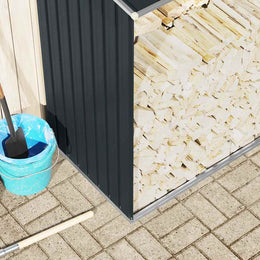 vidaXL Brennholzlager Verzinkter Stahl 330x84x152 cm Anthrazit