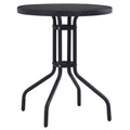 Gartentisch Schwarz 60 cm Stahl und Glas