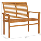Gartenbank 112 cm Massivholz Teak