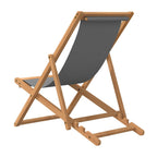Strandstuhl Klappbar Massivholz Teak Grau