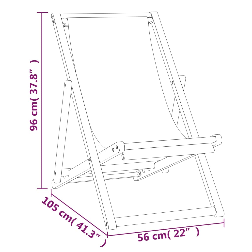 Strandstuhl Klappbar Massivholz Teak Grau