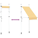 Markise Einziehbar Handbetrieben 100 cm Orange/Weiß Gestreift