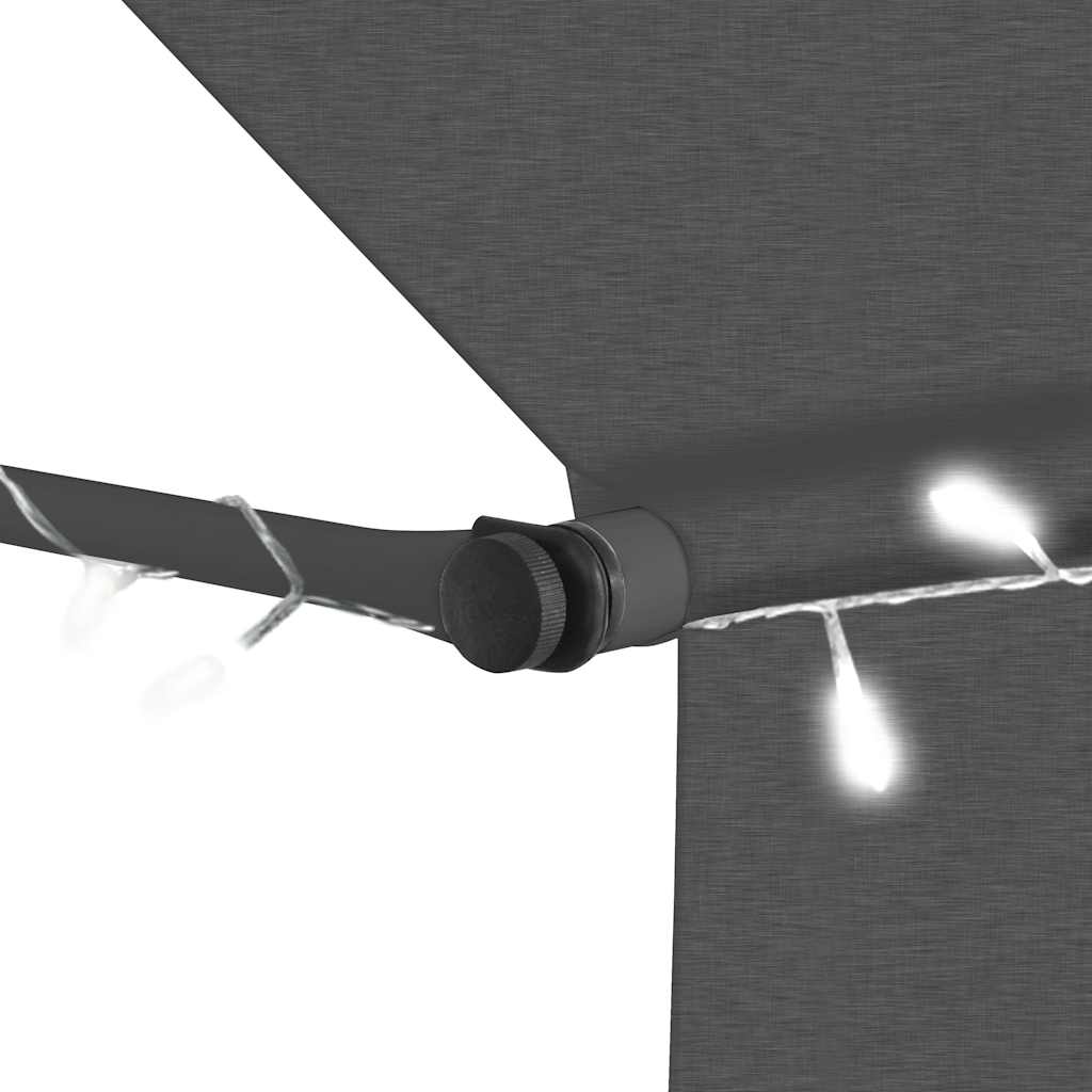 Einziehbare Markise Handbetrieben mit LED 300 cm Anthrazit