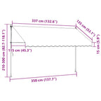 Einziehbare Markise Handbetrieben mit LED 350 cm Anthrazit