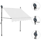 Einziehbare Markise Handbetrieben mit LED 200 cm Creme