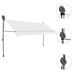 Einziehbare Markise Handbetrieben mit LED 400 cm Creme