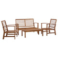 Garten-Lounge-Set 4-tlg. Massivholz Akazie