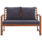 Garten-Lounge-Set mit Auflagen 4-tlg. Massivholz Akazie