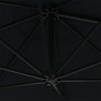 Sonnenschirm zur Wandmontage mit Metall-Mast 300 cm Schwarz