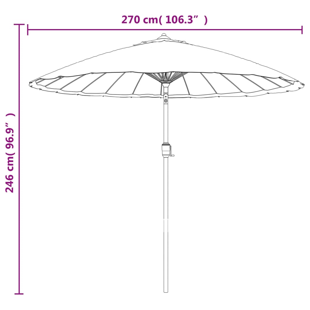 Sonnenschirm mit Aluminium-Mast 270 cm Azurblau