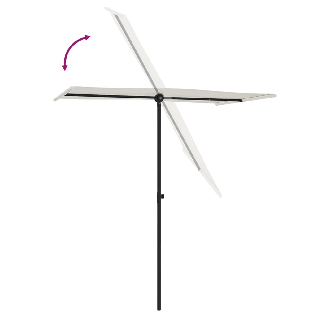 Sonnenschirm mit Aluminium-Mast 180x110 cm Sandweiß