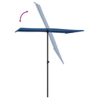 Sonnenschirm mit Aluminium-Mast 180x110 cm Azurblau