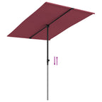 Sonnenschirm mit Aluminium-Mast 2x1,5 m Bordeauxrot