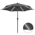 Sonnenschirm mit LED-Beleuchtung und Alu-Mast 300 cm Anthrazit