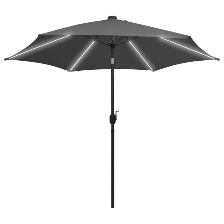 Sonnenschirm mit LED-Beleuchtung und Alu-Mast 300 cm Anthrazit