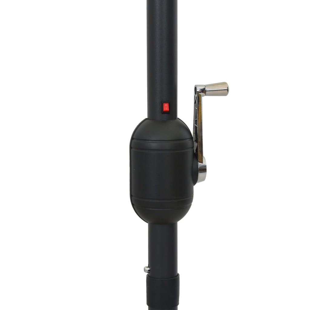 Sonnenschirm mit LED-Beleuchtung und Alu-Mast 300 cm Taupe