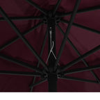 Sonnenschirm mit Metall-Mast 390 cm Bordeauxrot