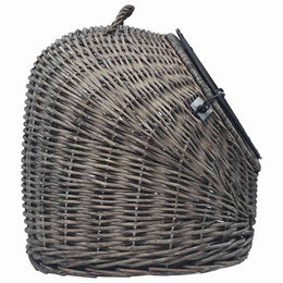 vidaXL Katzen-Transportkorb Grau 50x42x40 cm Natürliche Weide
