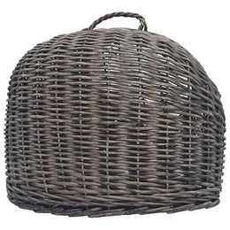 vidaXL Katzen-Transportkorb Grau 50x42x40 cm Natürliche Weide