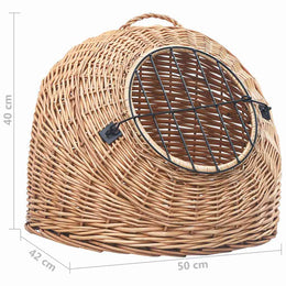 vidaXL Katzen-Transportkorb 50x42x40 cm Natürliche Weide
