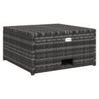4-tlg. Garten-Lounge-Set mit Auflagen Poly Rattan Grau