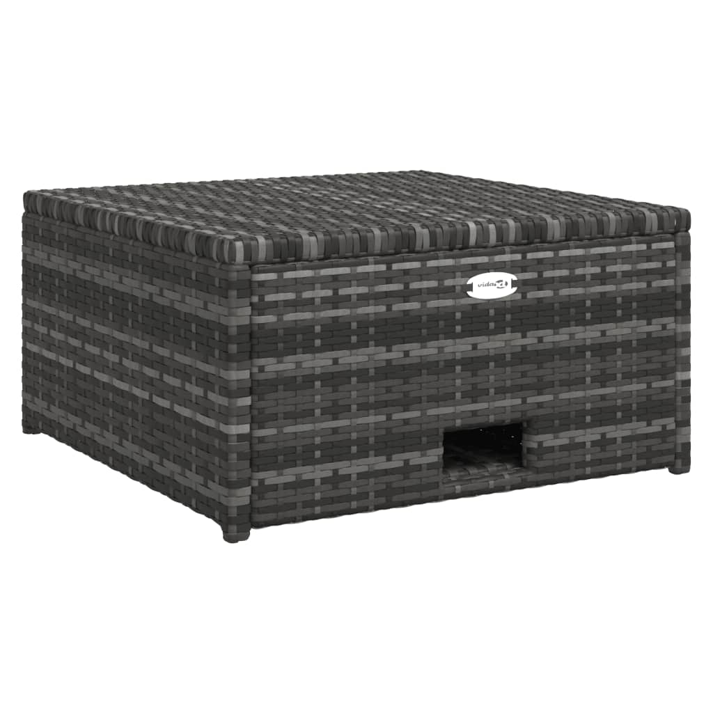 4-tlg. Garten-Lounge-Set mit Auflagen Poly Rattan Grau