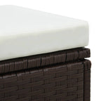 3-tlg. Garten-Lounge-Set mit Auflagen Poly Rattan Braun