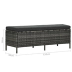 3-tlg. Garten-Lounge-Set mit Auflagen Poly Rattan Grau