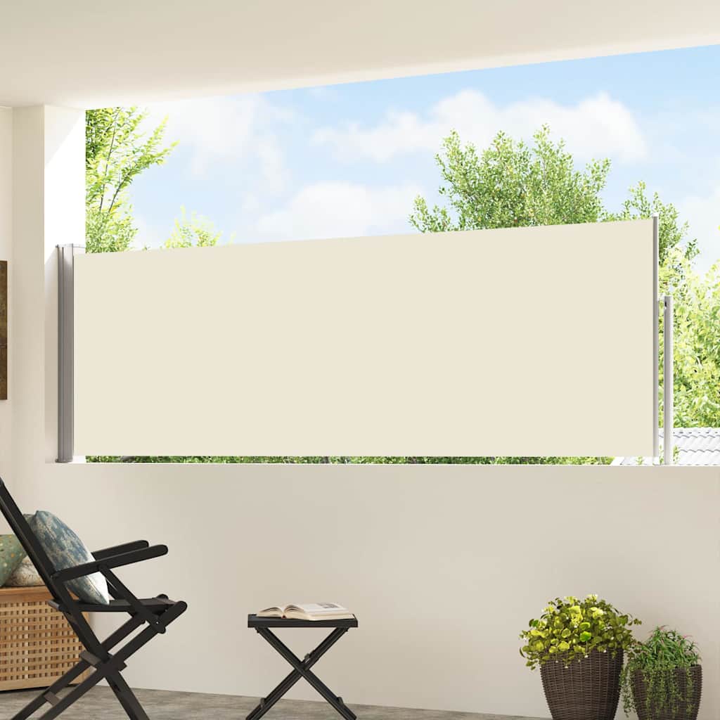 Ausziehbare Seitenmarkise 100×500 cm Creme