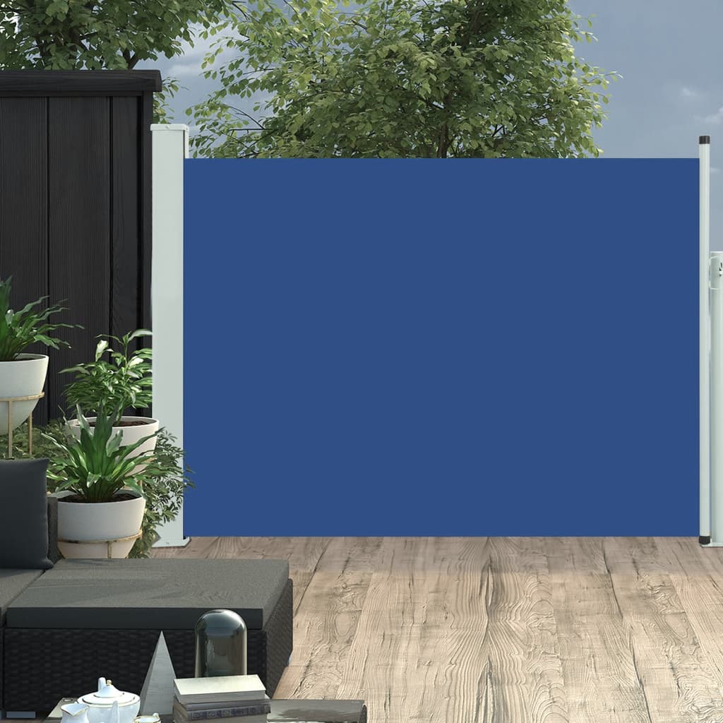 Ausziehbare Seitenmarkise 120×500 cm Blau