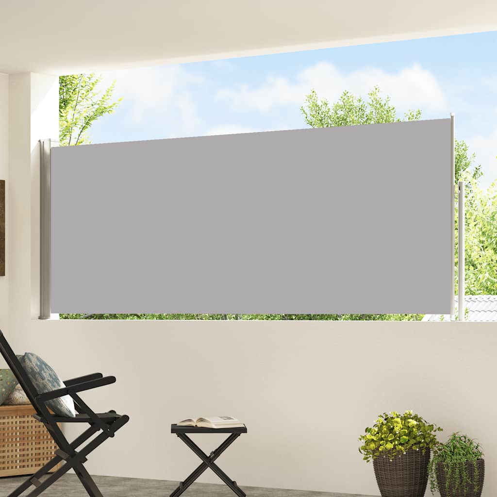 Ausziehbare Seitenmarkise 120×500 cm Grau