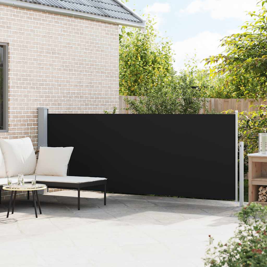 Ausziehbare Seitenmarkise 140×500 cm Schwarz