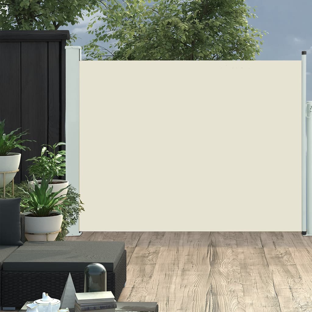 Ausziehbare Seitenmarkise 140×500 cm Creme