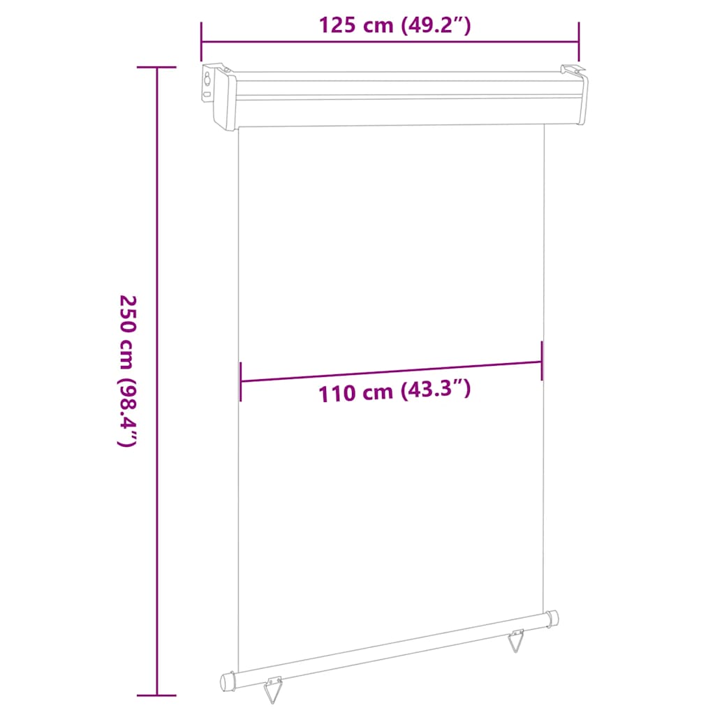 Balkon-Seitenmarkise 125x250 cm Rot