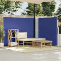 Ausziehbare Seitenmarkise Blau 140 x 1000 cm