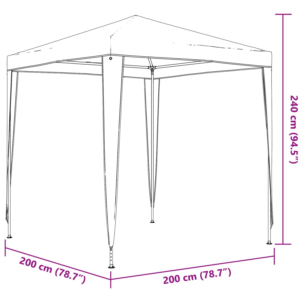 Partyzelt 2x2 m Blau