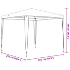 Profi-Partyzelt 2,5×2,5 m Anthrazit 90 g/m²