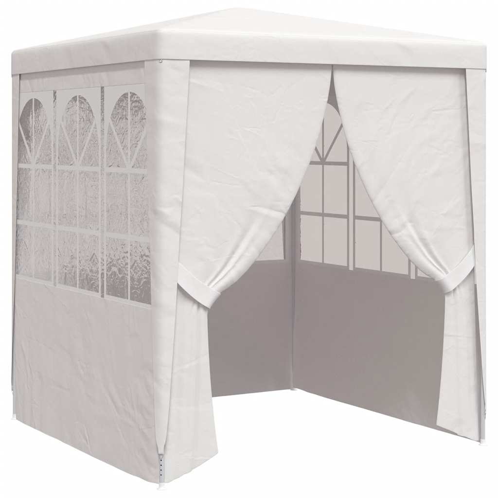 Profi-Partyzelt mit Seitenwänden 2×2m Weiß 90 g/m²