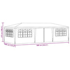 Profi-Partyzelt mit Seitenwänden 4×9 m Blau 90 g/m²