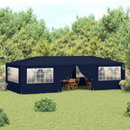 Profi-Partyzelt mit Seitenwänden 4×9 m Blau 90 g/m²